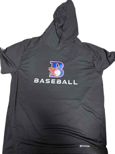 Mens Holloway short sleeve cool core hoodie - Black