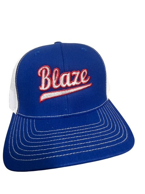 Richardson 112 Snap Back Hat - White and Red Blaze Lettering