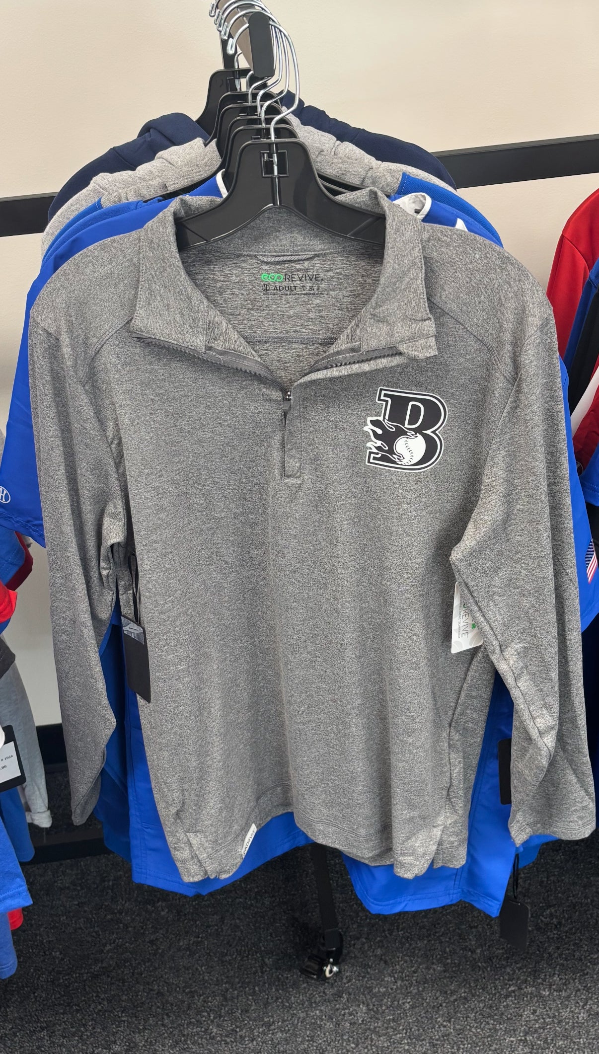 Mens 1/4 Zip Holloway pullover - Black B logo