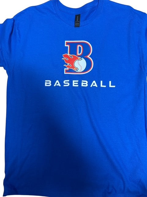Gilden Unisex Tshirt - Royal Blue with Blaze Baseball Logo