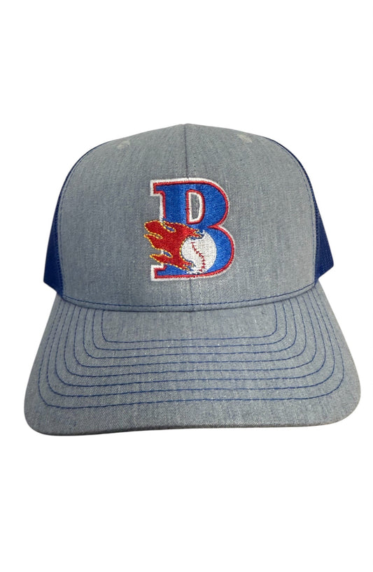 Gray and Blue hat with B Logo