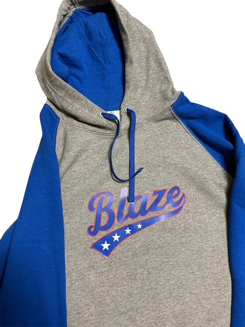 Jerzees Raglan Blue Hoodie - Patriotic Blaze Logo