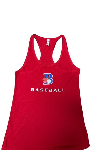 Ladies next level Racerback Tank with Blaze Baseball Logo