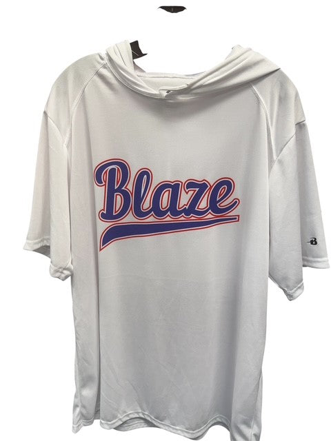 Mens Badger Short Sleeve Dry Fit Hoodie - Blaze Letters Logo