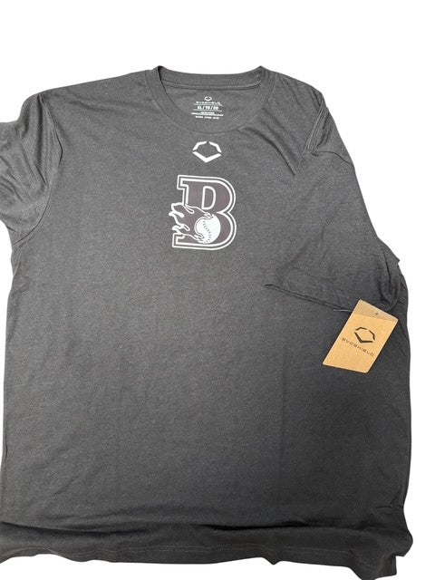 Mens Evoshield Cotton Tshirt - Black with Black Blaze B
