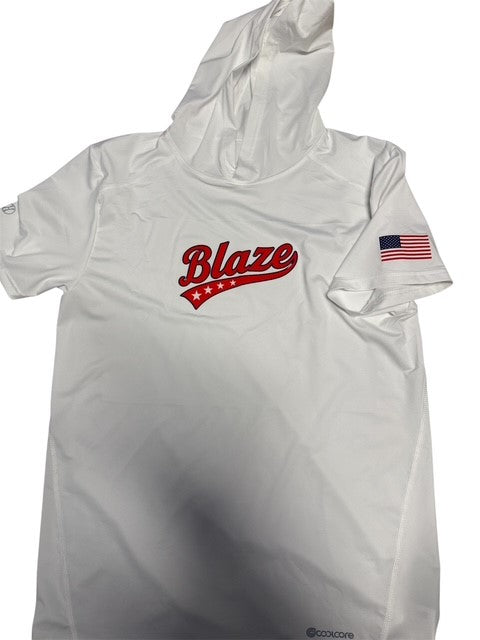 Mens Holloway short sleeve cool core hoodie - White