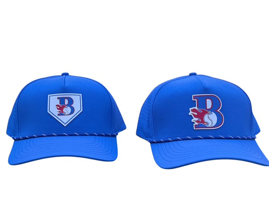 Adjustable Rope Hat - Blue with Blue Cord - 2 Logo Options