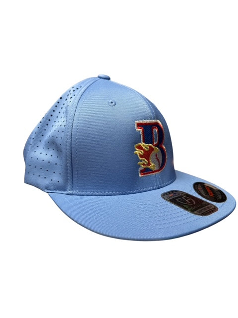 Columbia Blue Flex Fit hat with B Logo