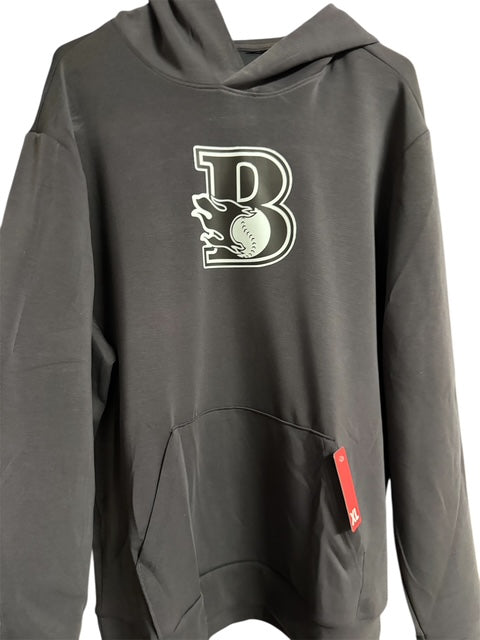 Sandwashed Black Hoodie with Black & White B Logo