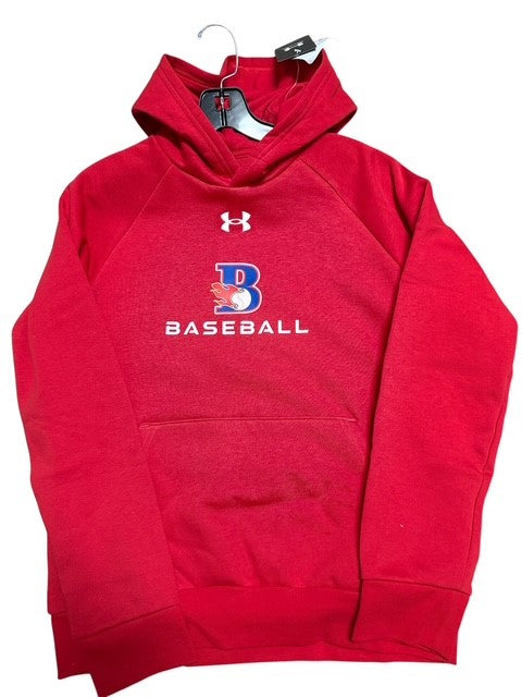 Youth Under Armour Red Hoodie - Blaze Baseball Logo